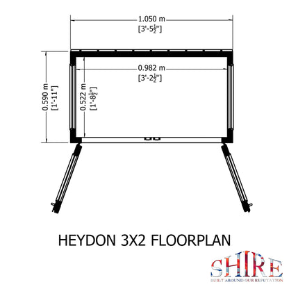 Shire Heydon Lean To Greenhouse 3 x 2ft