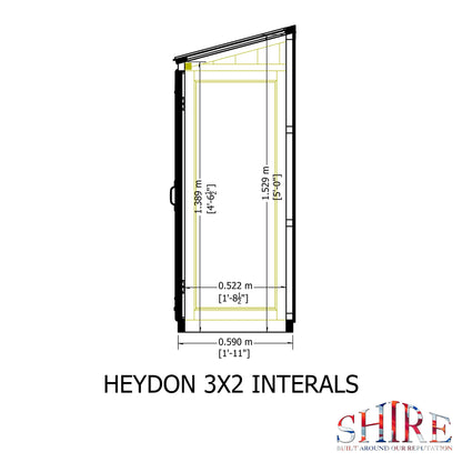 Shire Heydon Lean To Greenhouse 3 x 2ft