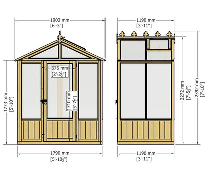 Shire Holkham Wooden 6 x 4ft Greenhouse