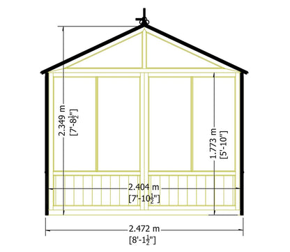 Shire Holkham Wooden Apex Greenhouse 8 x 4ft