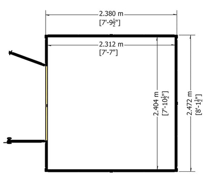 Shire Holkham Wooden Apex Greenhouse 8 x 8ft
