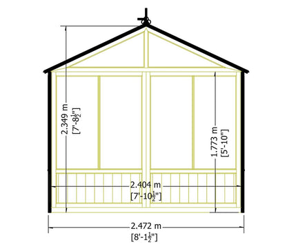Shire Holkham Wooden Apex Greenhouse 8 x 8ft