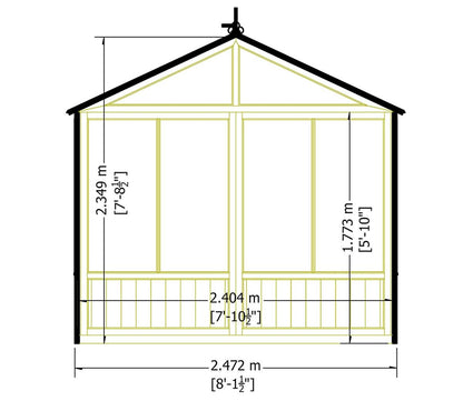 Shire Holkham Wooden Apex Greenhouse 8 x 12ft