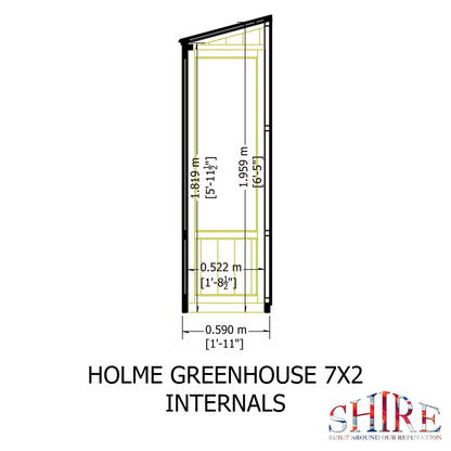 Shire Holme Wooden 7 x 3ft Greenhouse