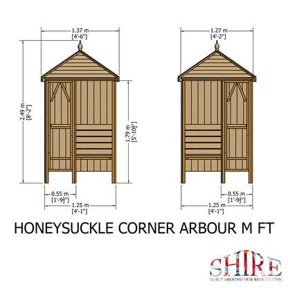 Shire 4x4ft Honeysuckle Corner Arbour