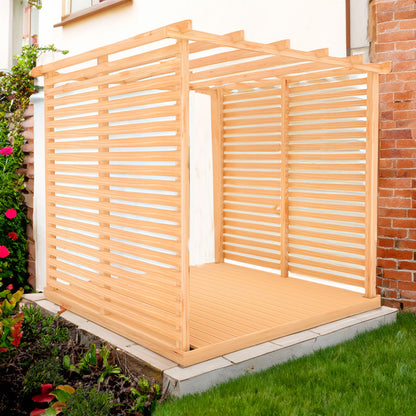 Shire 8 x 8ft Ivy Pergola Kit with Decking and Sides