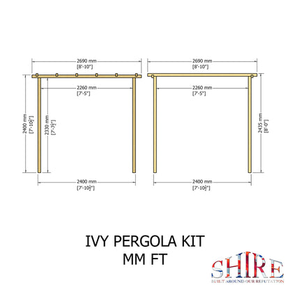 Shire 8 x 8ft Ivy Pergola Kit