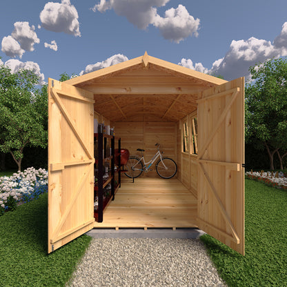 Shire Jersey 7x13ft T&G Double Door Apex Wooden Shed