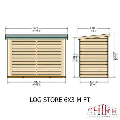 Shire 6.7 x 4.3ft Large Heavy Duty Log Store