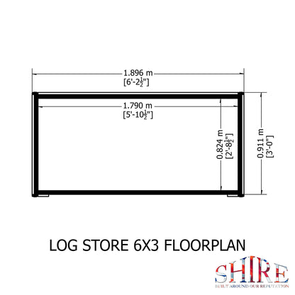 Shire 6.7 x 4.3ft Large Heavy Duty Log Store
