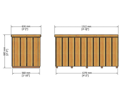 Shire 4 x 2ft Planed Timber Log Box