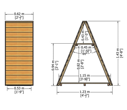 Shire 4 x 1.6ft Large Triangular Log Store