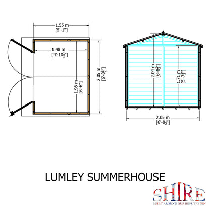 Shire Lumley 7x7ft Double Door  Wooden Summerhouse