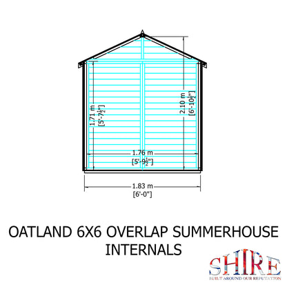 Shire Oatland 6x6ft Overlap Double Door Wooden Summerhouse
