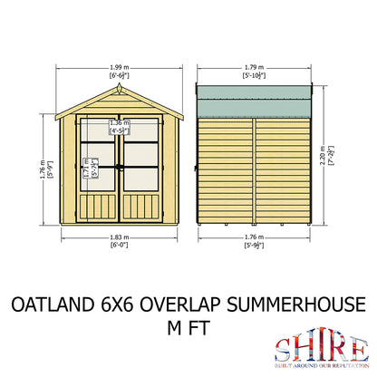 Shire Oatland 6x6ft Overlap Double Door Wooden Summerhouse