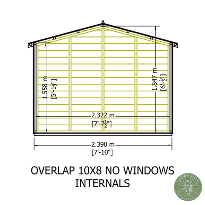 Shire Overlap 10x8ft Value Double Door Wooden Shed