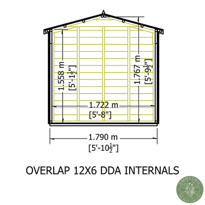 Shire Overlap 12x6ft Value Double Door Wooden Shed