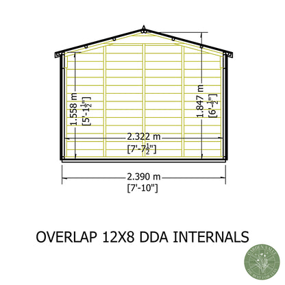 Shire Overlap 12x8ft Value Double Door Wooden Shed