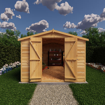 Shire Overlap 12x8ft Value Double Door Wooden Shed