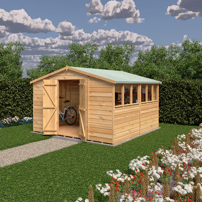 Shire Overlap 10x10ft Value Double Door Wooden Shed