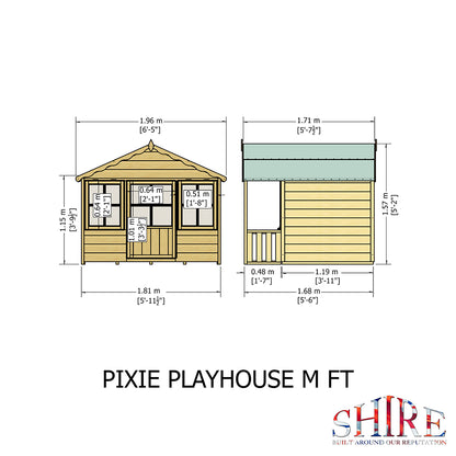 Shire Pixie 6x4ft Kids Playhouse