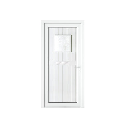Crystal uPVC Front Door Small square glass Chatsworth White Obscure Glass 920x2090mm