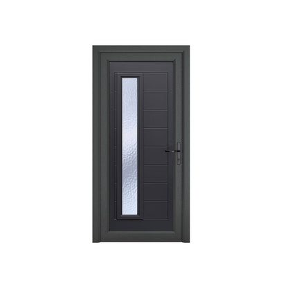 Crystal uPVC Front Door 1 Long Glass Monaco Grey/White Obscure Glass 920x2090mm