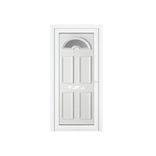 Crystal uPVC Front Door Sunburst Glass Sandringham White Obscure Glass 920x2090mm