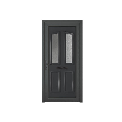 Crystal uPVC Front Door 4 panel 2 Glass Kensington Grey/White Obscure Glass 920x2090mm