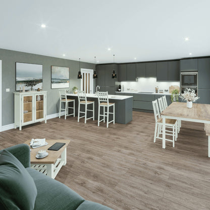 SPC Click Flooring Brushed Oak 1220mm x 180mm with Built-in Underlay - Pack of 10