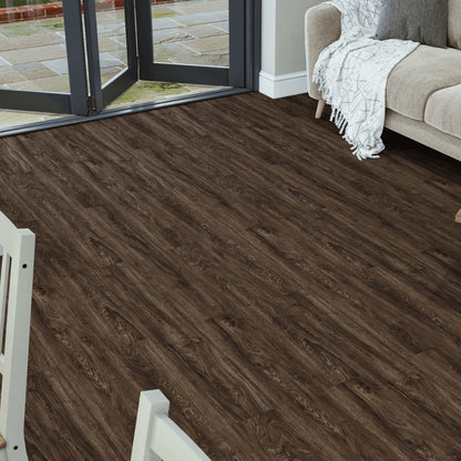 SPC Click Flooring Dark Oak 1220mm x 180mm with Built-in Underlay - Pack of 10
