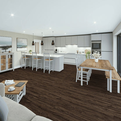 SPC Click Flooring Dark Oak 1220mm x 180mm with Built-in Underlay - Pack of 10
