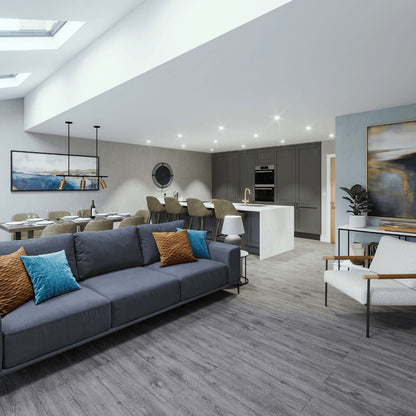 SPC Click Flooring Frosted Grey 1220mm x 180mm with Built-in Underlay - Pack of 10