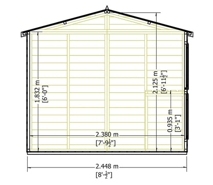 Shire 8 x 4ft Sun Hut
