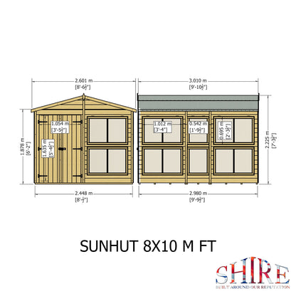 Shire 8 x 10ft Sun Hut Potting Shed