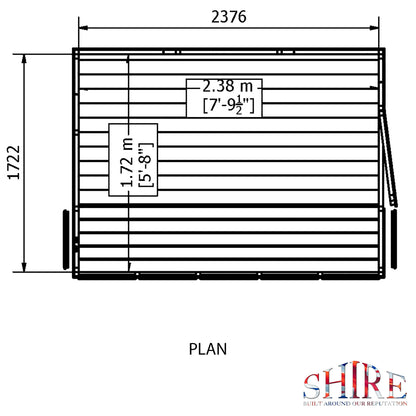 Shire Sun 8 x 6ft Pent Potting Shed