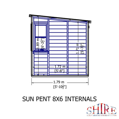 Shire Sun 8 x 6ft Pent Potting Shed