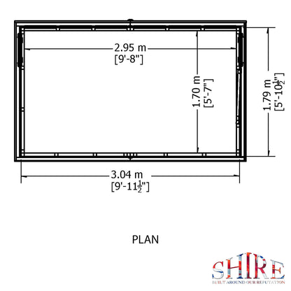 Shire Sun 10 x 6ft Pent Potting Shed