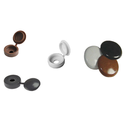 Samac Fixings 6 - 8mm Cover Caps - Hinged & Press On Pack of 100