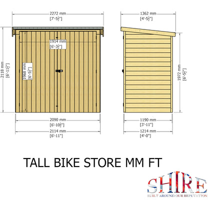 Shire Tall Bike Store 7 x 4ft