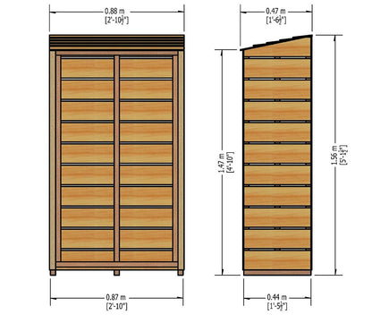 Shire 2.1 x 5.1ft Tall Sawn Wall Log Store