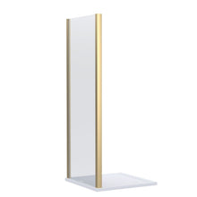 Nui Lucie 900mm Side Panel - Brushed Brass Contemporary Aluminium,glass 1900x890x31mm