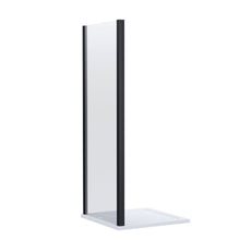 Nui Lucie 900mm Side Panel - Matt Black Contemporary Aluminium,glass 1900x890x31mm