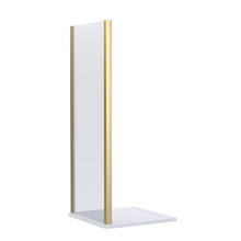 Nui Lucie 1000mm Side Panel - Brushed Brass Contemporary Aluminium,glass 1900x990x31mm