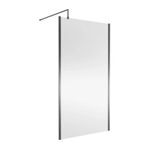 Nui 1200mm Wetroom Screen Outer Frame 1850x8mm - Brushed Pewter Contemporary Aluminium 1850x1198x13mm