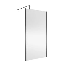 Nui 1100mm Wetroom Screen Outer Frame 1850x8mm - Brushed Pewter Contemporary Aluminium 1850x1098x13mm