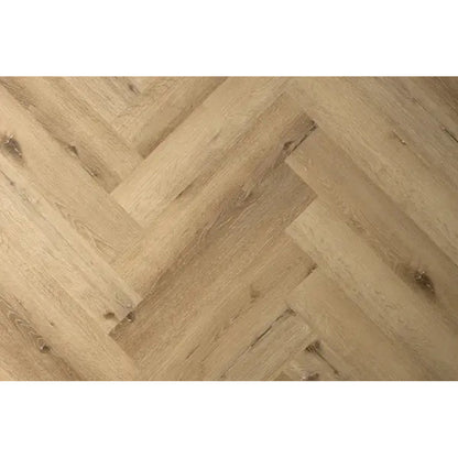 Woodpecker Craft Camel Oak Herringbone Stratex Wood Flooring With Built In Underlay (1.44m2)