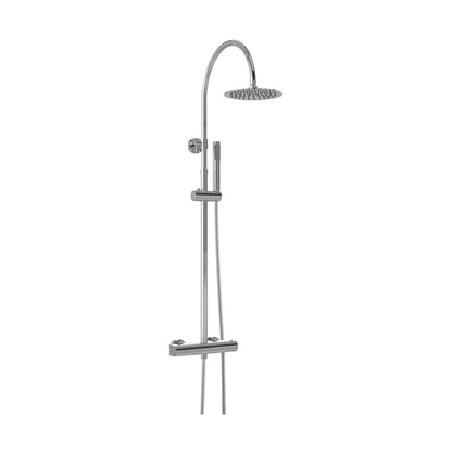 Hudson Reed Bar Mixer Shower Sets Round Brass Thermostatic Bar Valve & Shower Kit Contemp Chrome 1336x260x415mm