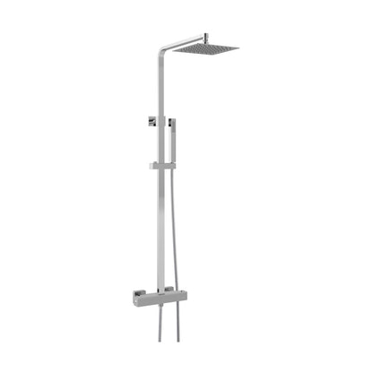 Hudson Reed Bar Mixer Shower Sets Square Brass Thermostatic Bar Valve & Shower Kit Contemp Chrome 1410x260x458mm