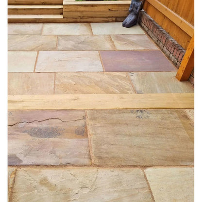 Ancient Mint Indian 22mm Sandstone Paving Slabs - Riven - JJ Building Materials